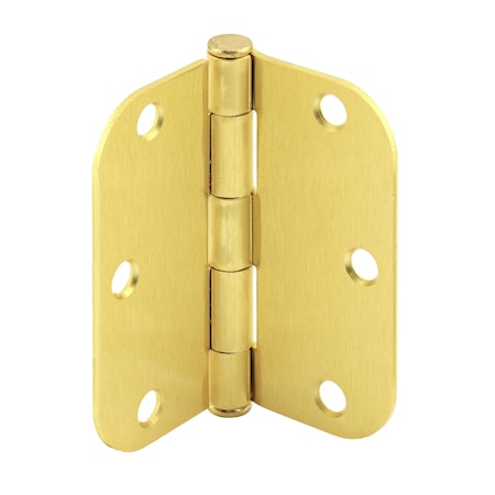 Prime-Line Door Hinge Residential Smooth Pivot, 3-1/2 in. with 5/8 in. Corners, Satin Brass 12 Pack U 11508612